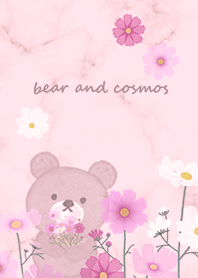 Bear and cosmos field pink05_2