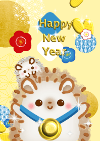 Happy New Year!(hedgehog, modified ver.)