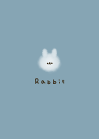 Dull blue and watercolor rabbit.