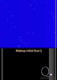 Makeup initial blue Q