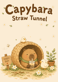 Capybara Straw Tunnel