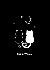Cat & Moon 2/black