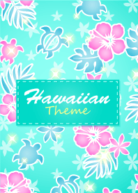 HawaiianTheme ハッピーハワイ柄7 ミント