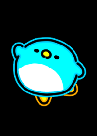 cute little neon light penguin