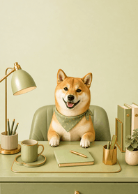 柴犬開心果書桌