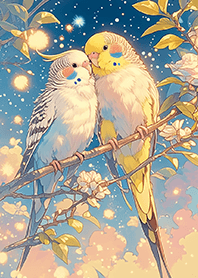 Lovebirds Amid the Starry Blossoms_8-3