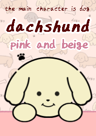dachshund theme4 pink beige