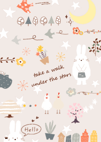 pinkbrown Rabbit and Stars 08_2