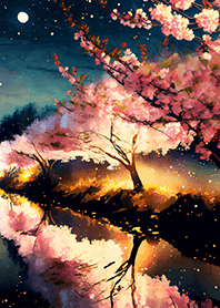 Beautiful night cherry blossoms#708