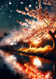 美しい夜桜の着せかえ#2166