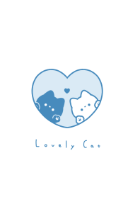ねことハート。水色