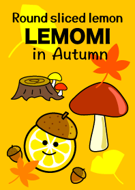 Round sliced lemon Lemomi in Autumn.