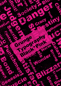 グランジタイポグラフィー 黒×ピンク