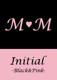 Initial "M&M" -Black&Pink-