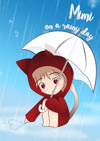 Mimi in hood cat on a rainy day (JP)