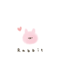 pink rabbit. watercolor.