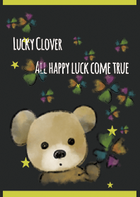 Black Yellow:Lucky clover dan teddy bear