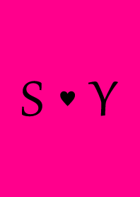 Initial "S & Y" Vivid pink & black.