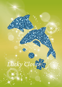 Yellow Green : Lucky dolphin & clover