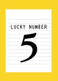 LUCKY NUMBER 5 NOTEBOOK/YELLOW/RED