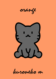sitting black cat M orange.