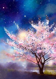 Beautiful night cherry blossoms#234
