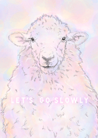 Line drawing of sheep-pink