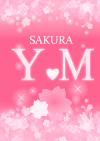 Y&M イニシャル 運気UP!かわいい桜デザイン
