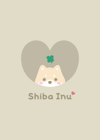 柴犬2クローバー[イエローグリーン]