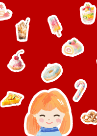 Sweets and girls red & beige