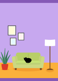 Cat on the sofa on purple
