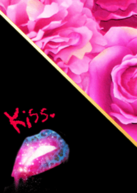 ♥薔薇と唇ヒョウ柄♥Kiss