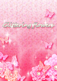キラキラ♡蝶と花
