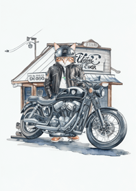 Cat riding a motorcycle