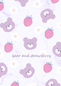 Bear, Strawberry and Flower purple13_2