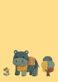 brown & yellow カバのおでかけ