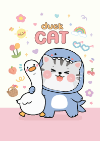 แมวชุดฉลาม & เป็ดน้อย (ชมพู)
