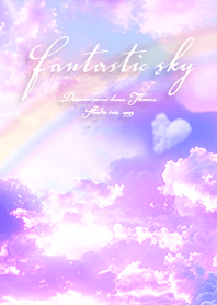 Fantastic colored sky heart cloud