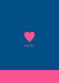 Simple Heart / Vivid Pink&Navy Blue