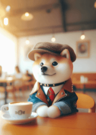 Cool Shiba in Coffee Cafe V.1