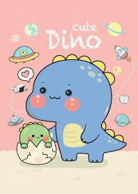 ไดโนเสาร์น่ารักบนอวกาศ (สีชมพู)