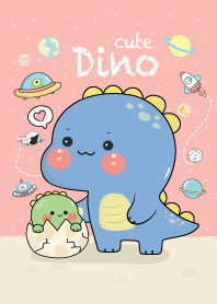 Dino Cute On Space Pink