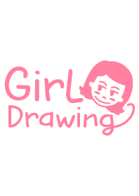 Girl drawing Pink