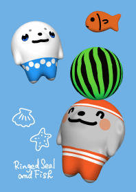 Tema Anjing Laut Dan Ikan Biru Laut Tema Line Line Store