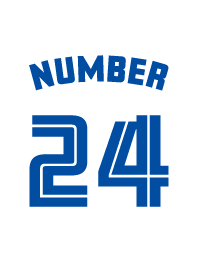 Number 24 White x blue version