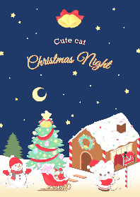 Cute cat : Christmas night :) (Blue)