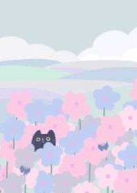 Cats and floral sea
