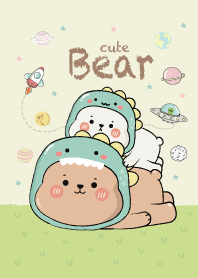 Bear dino cute (green)
