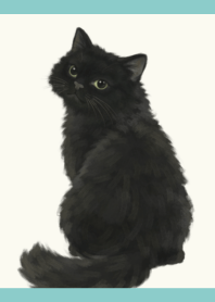 Black Cat Pastel Green