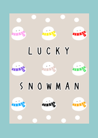 NINE LUCKY SNOWMEN-DUSTY MINT GREEN
